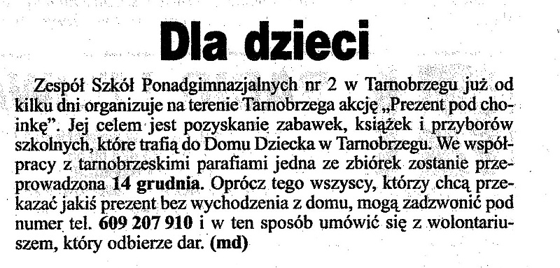 Dla dzieci Tygodnik Nadwislanski 2008-12-11.jpg